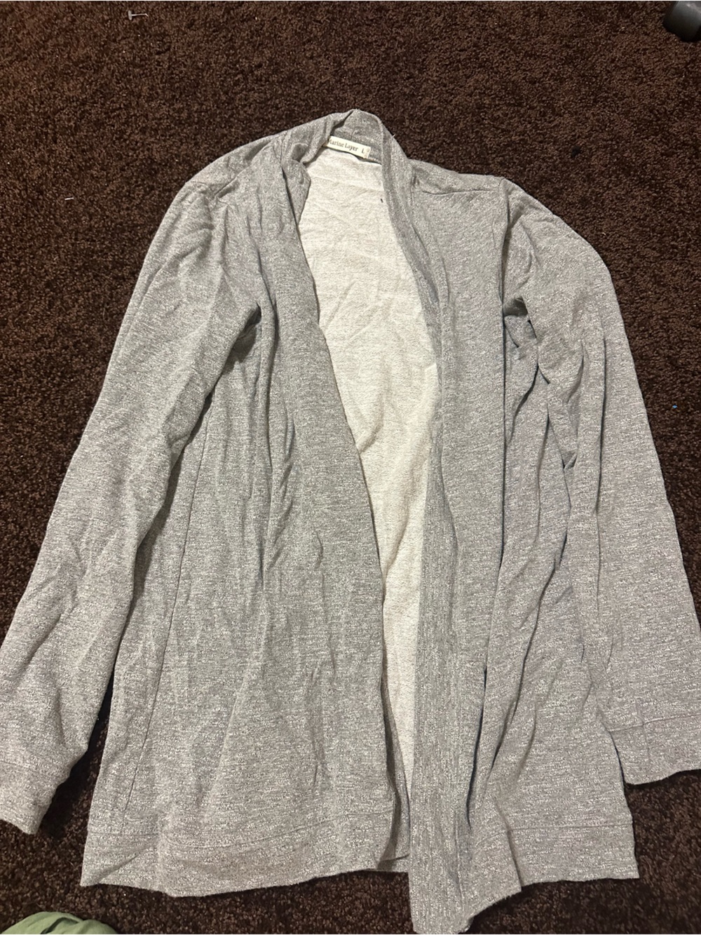 Marine Layer Light Gray Open-Front Cardigan